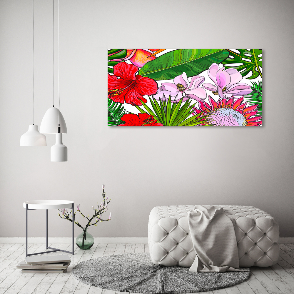 Tableau en acrylique Fleurs hawaïennes