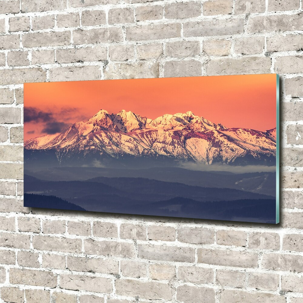 Tableau verre acrylique Lever de soleil sur les Tatras