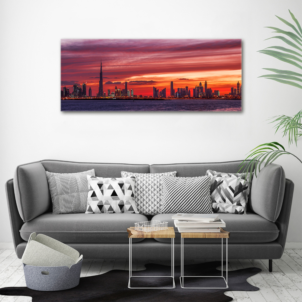 Acrylique tableau Coucher de soleil Dubaï