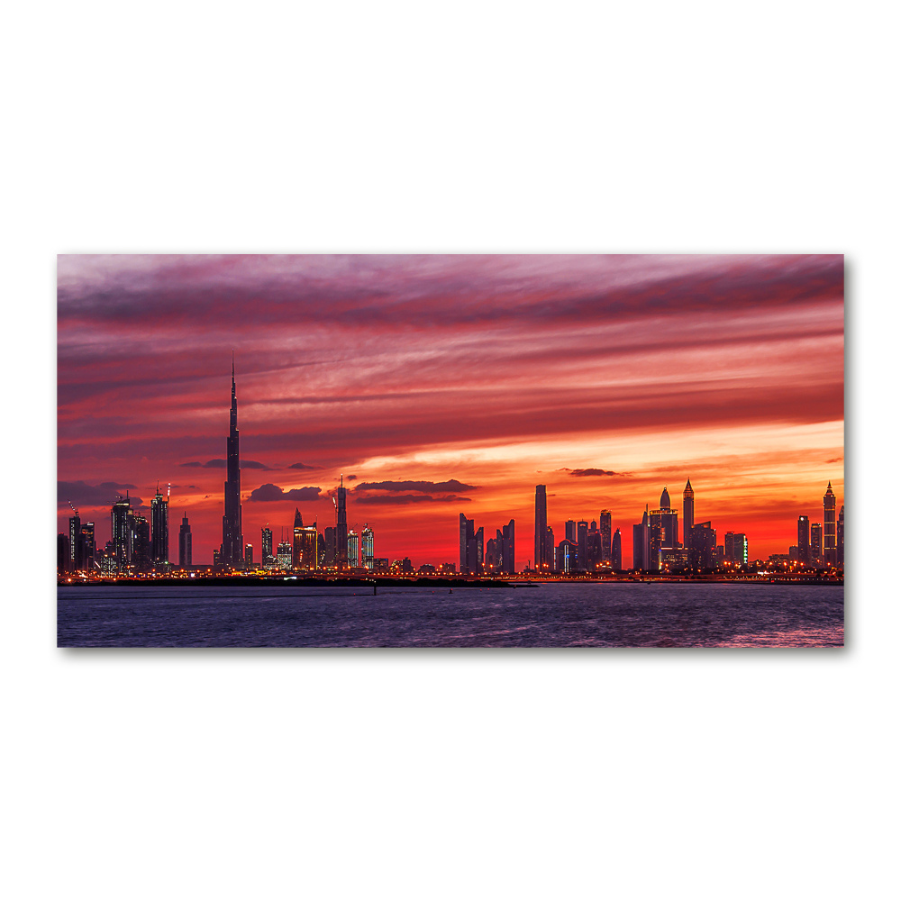 Acrylique tableau Coucher de soleil Dubaï