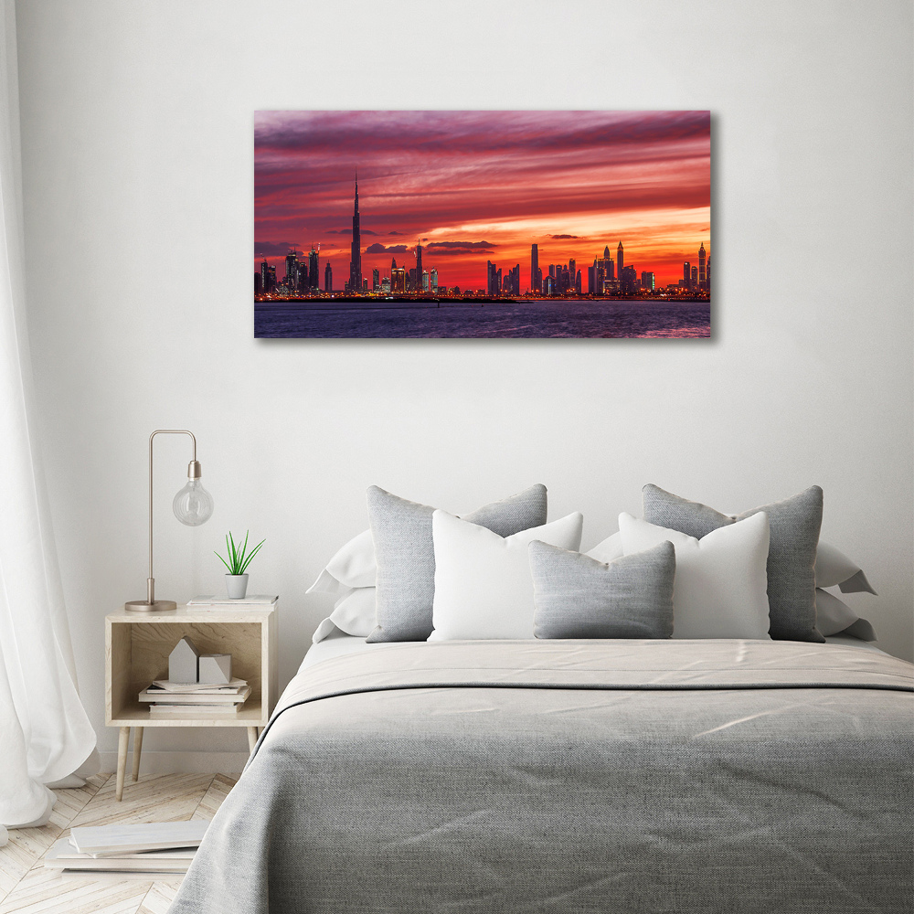 Acrylique tableau Coucher de soleil Dubaï