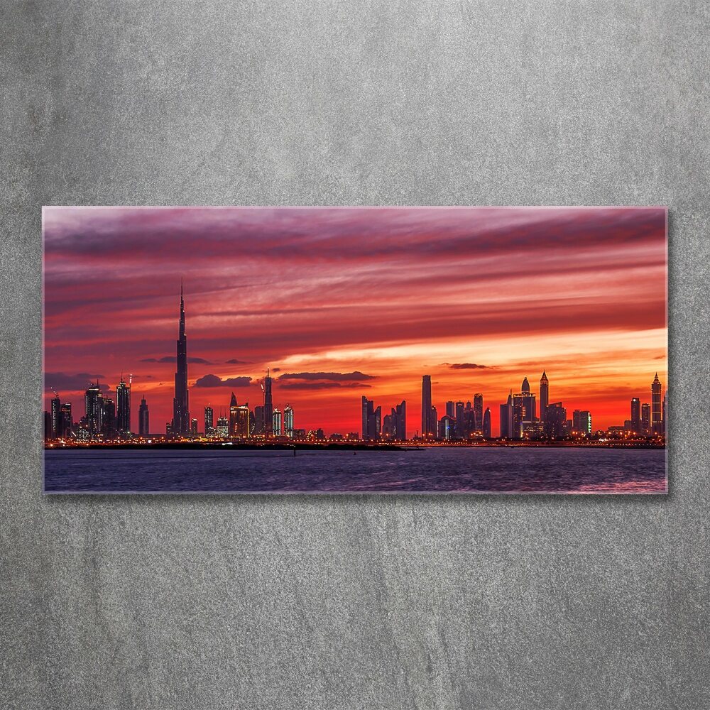 Acrylique tableau Coucher de soleil Dubaï