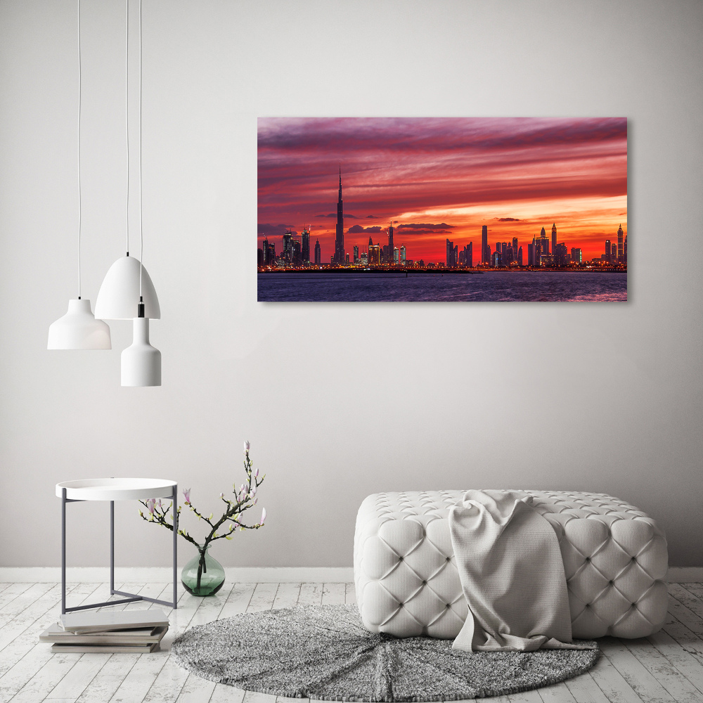 Acrylique tableau Coucher de soleil Dubaï