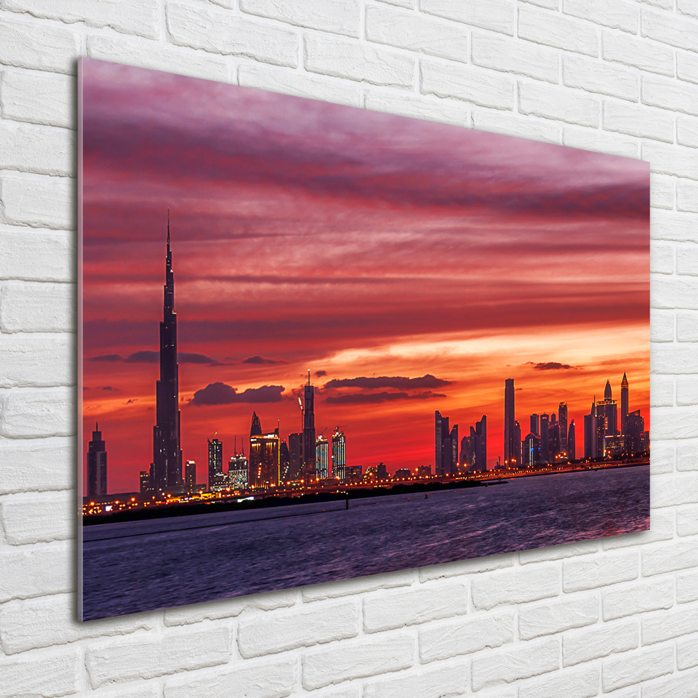 Acrylique tableau Coucher de soleil Dubaï