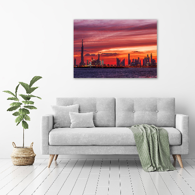 Acrylique tableau Coucher de soleil Dubaï