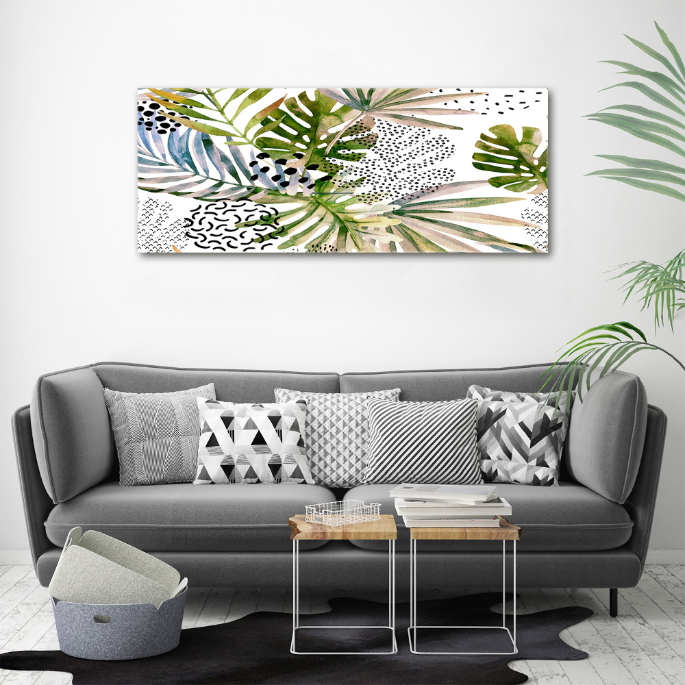 Tableau acrylique Feuilles tropicales