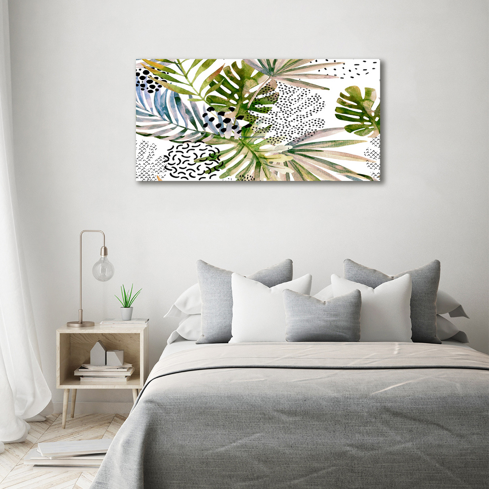 Tableau acrylique Feuilles tropicales