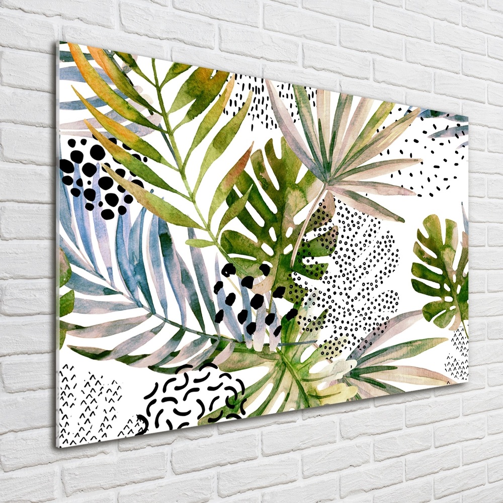 Tableau acrylique Feuilles tropicales