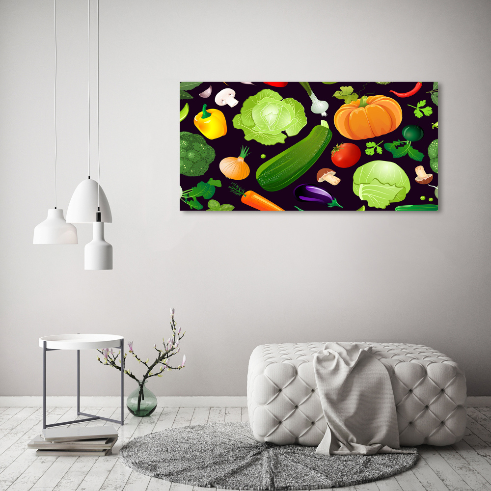 Tableau en acrylique Légumes colorés