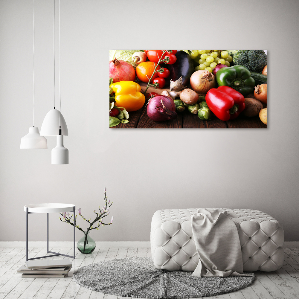 Tableau verre acrylique Légumes et fruits