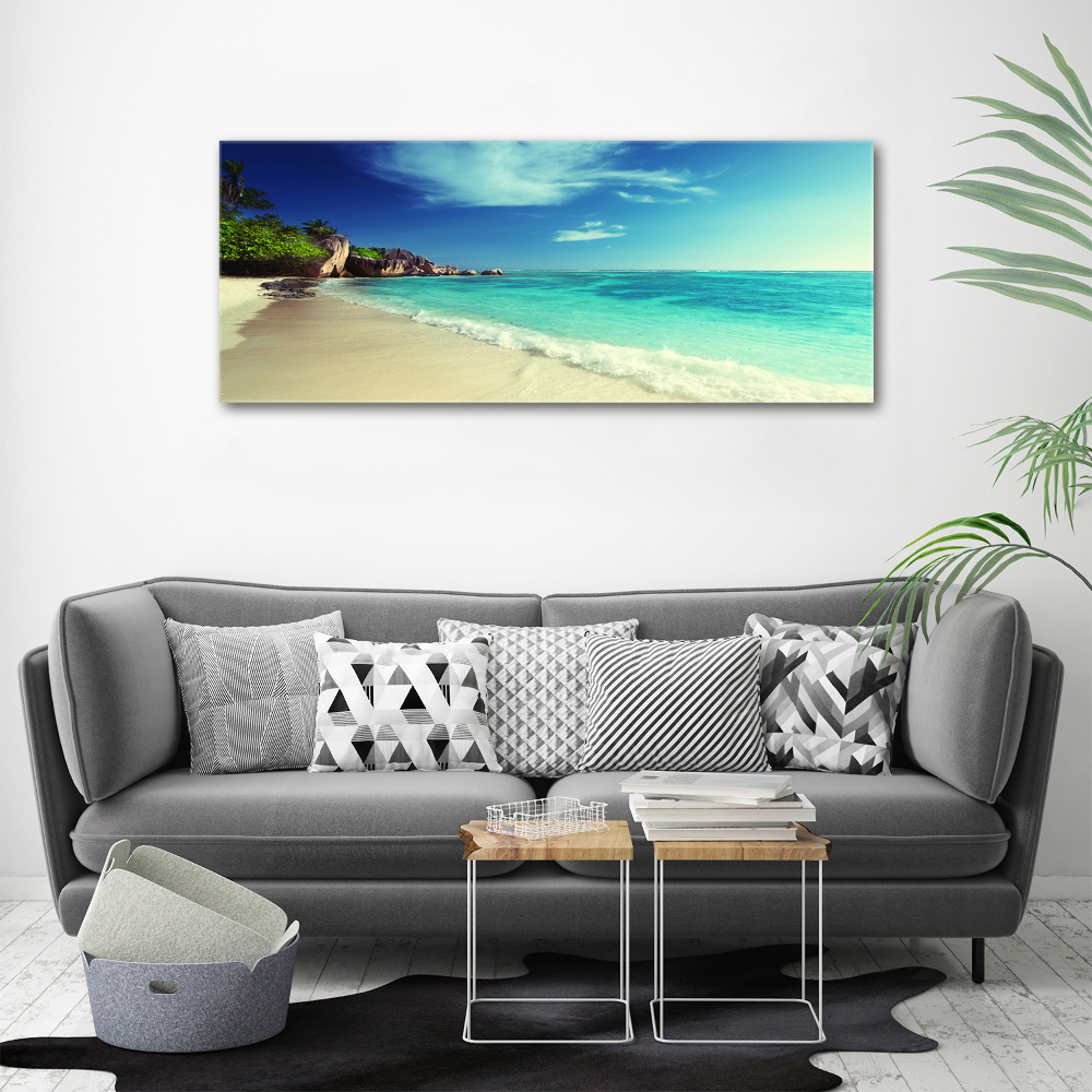 Acrylique tableau Plage des Seychelles