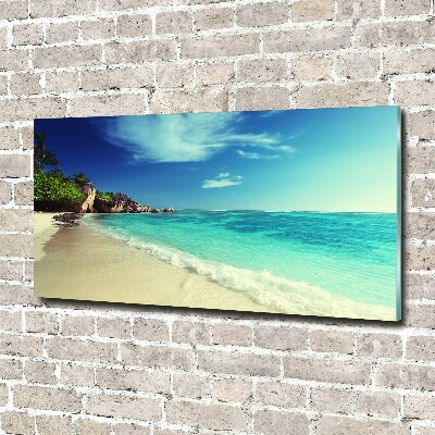 Acrylique tableau Plage des Seychelles