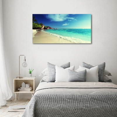 Acrylique tableau Plage des Seychelles