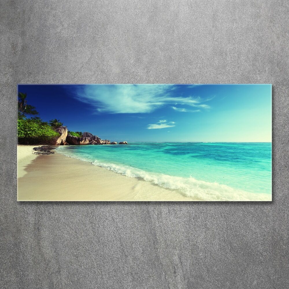 Acrylique tableau Plage des Seychelles