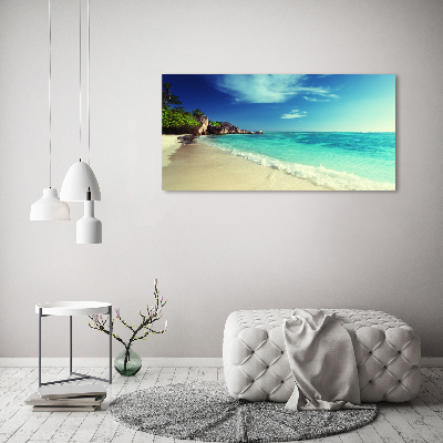 Acrylique tableau Plage des Seychelles