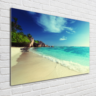 Acrylique tableau Plage des Seychelles