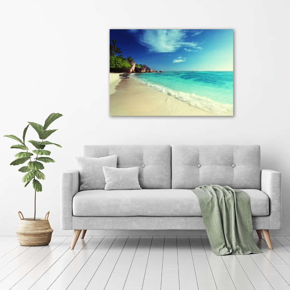 Acrylique tableau Plage des Seychelles