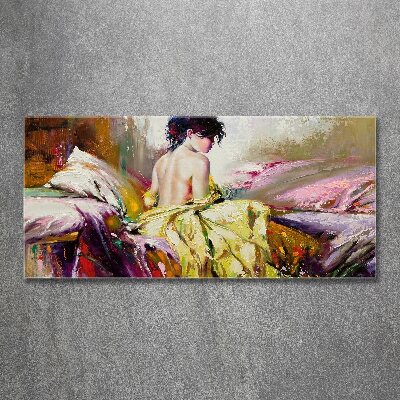 Tableau verre acrylique Femme à moitié nue