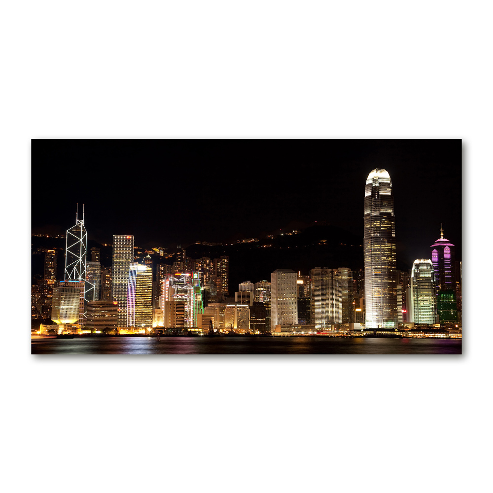 Acrylique tableau Hong Kong de nuit