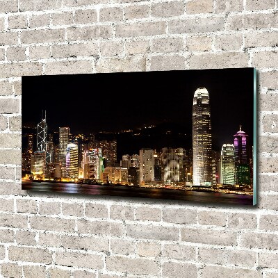 Acrylique tableau Hong Kong de nuit