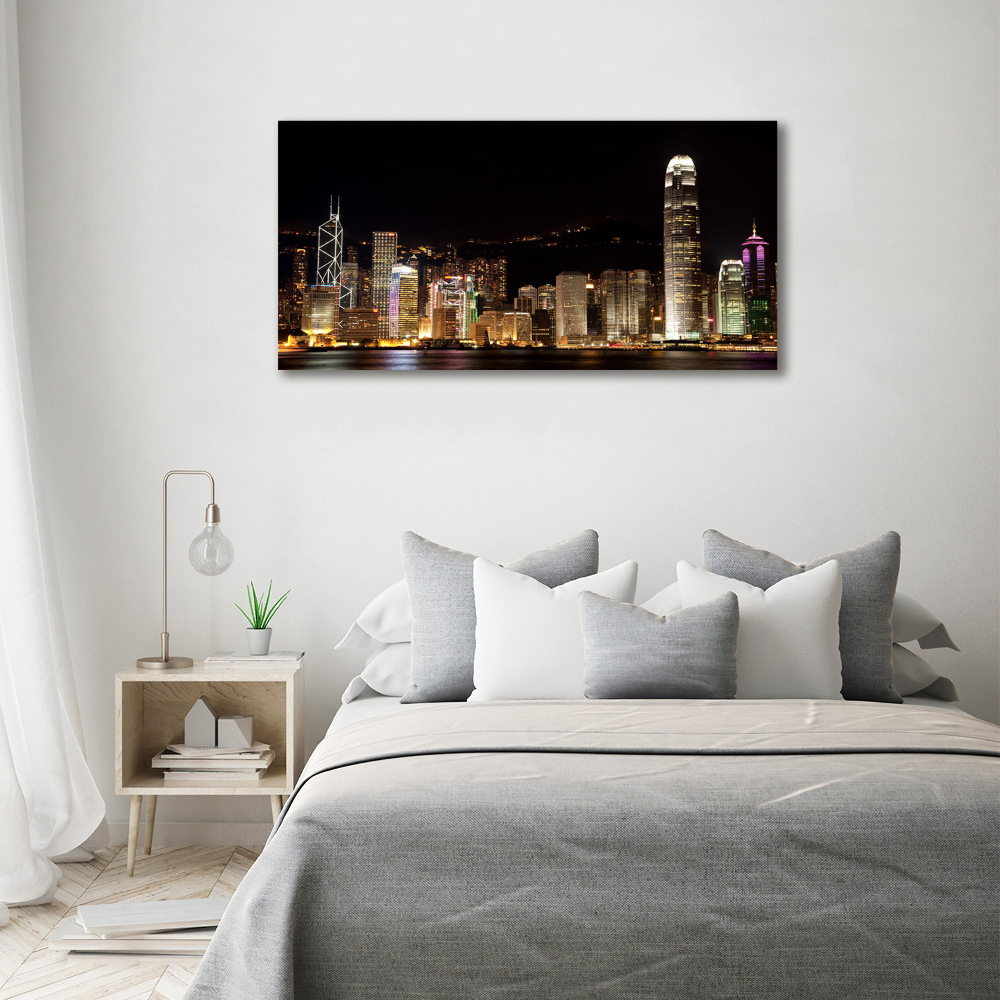 Acrylique tableau Hong Kong de nuit