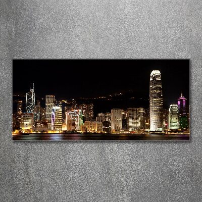 Acrylique tableau Hong Kong de nuit