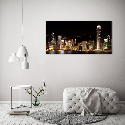 Acrylique tableau Hong Kong de nuit