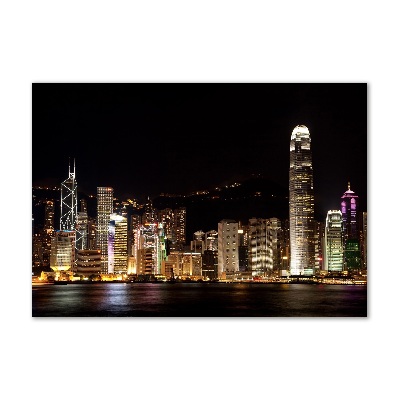 Acrylique tableau Hong Kong de nuit