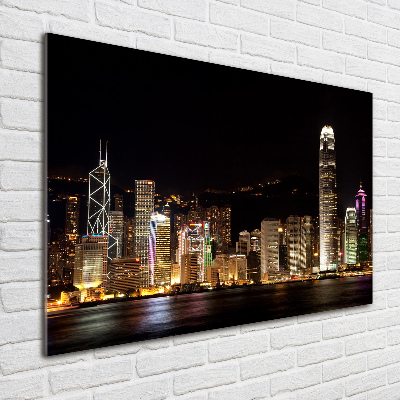 Acrylique tableau Hong Kong de nuit