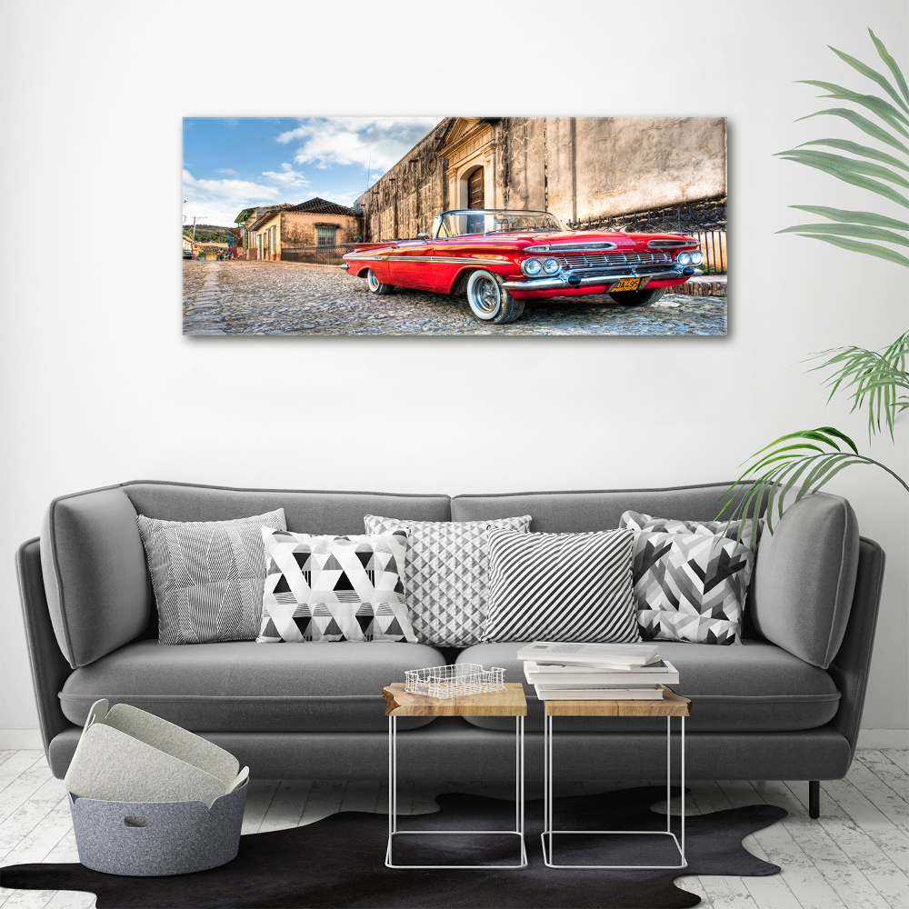 Tableau sur verre acrylique Chevrolet rouge