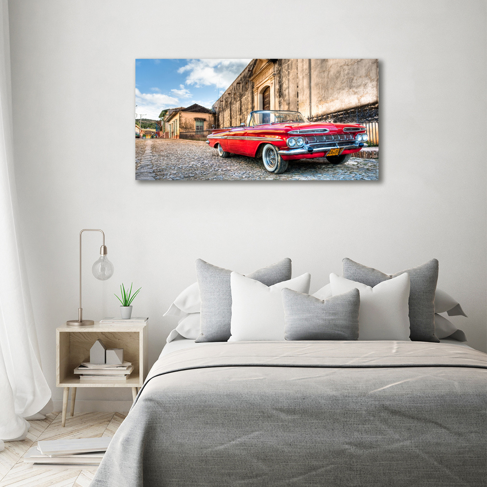 Tableau sur verre acrylique Chevrolet rouge