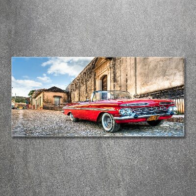 Tableau sur verre acrylique Chevrolet rouge