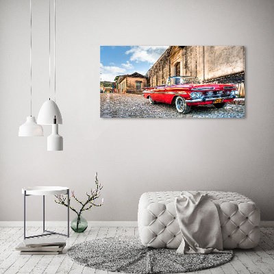 Tableau sur verre acrylique Chevrolet rouge