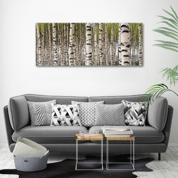 Tableau sur verre acrylique Forêt de bouleaux