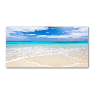 Tableau verre acrylique Plage tropicale eau bleue