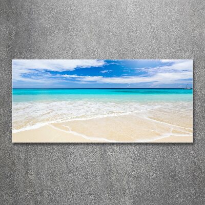 Tableau verre acrylique Plage tropicale eau bleue