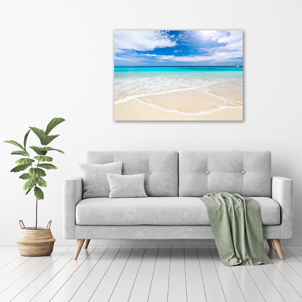 Tableau verre acrylique Plage tropicale eau bleue