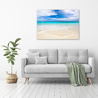 Tableau verre acrylique Plage tropicale eau bleue