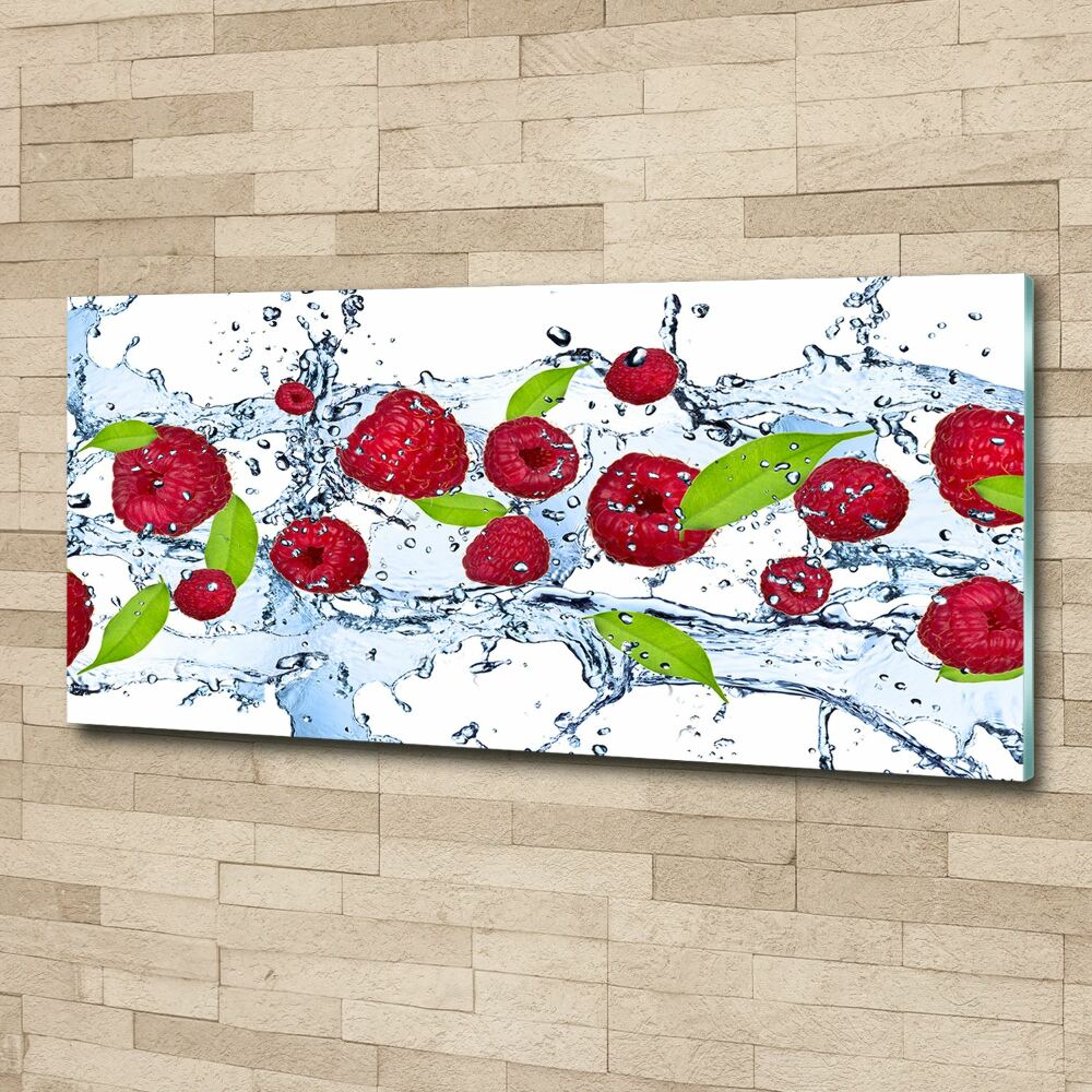 Tableau acrylique Framboises et eau