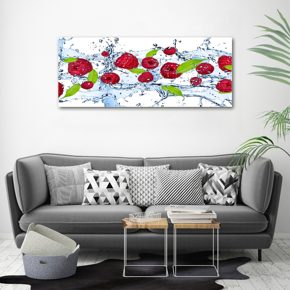 Tableau acrylique Framboises et eau