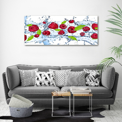 Tableau acrylique Framboises et eau