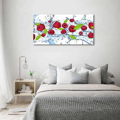 Tableau acrylique Framboises et eau