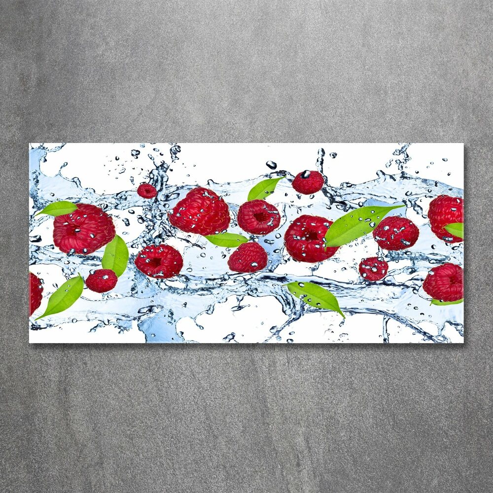 Tableau acrylique Framboises et eau