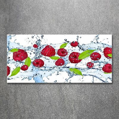 Tableau acrylique Framboises et eau