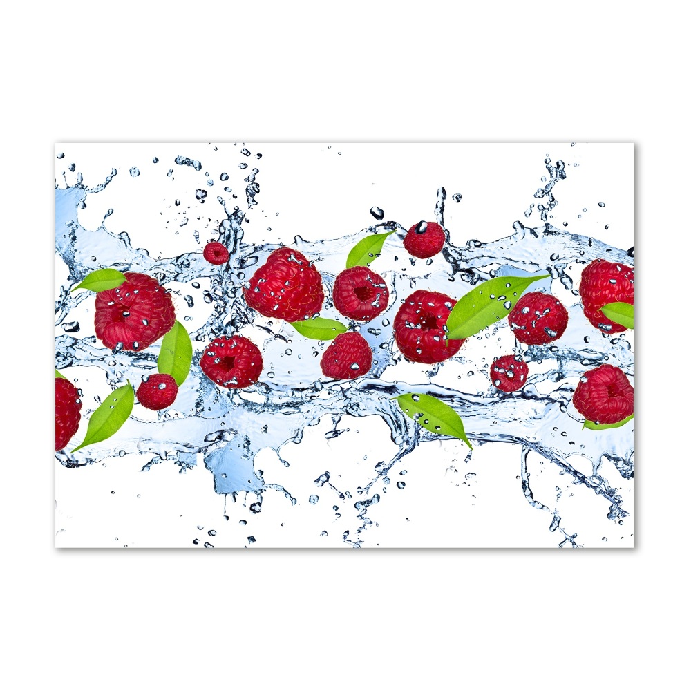 Tableau acrylique Framboises et eau