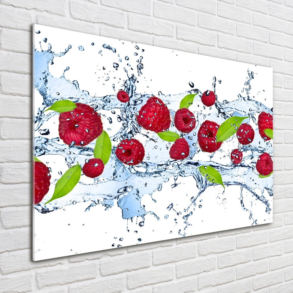 Tableau acrylique Framboises et eau