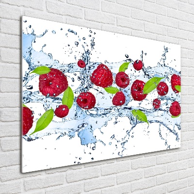 Tableau acrylique Framboises et eau