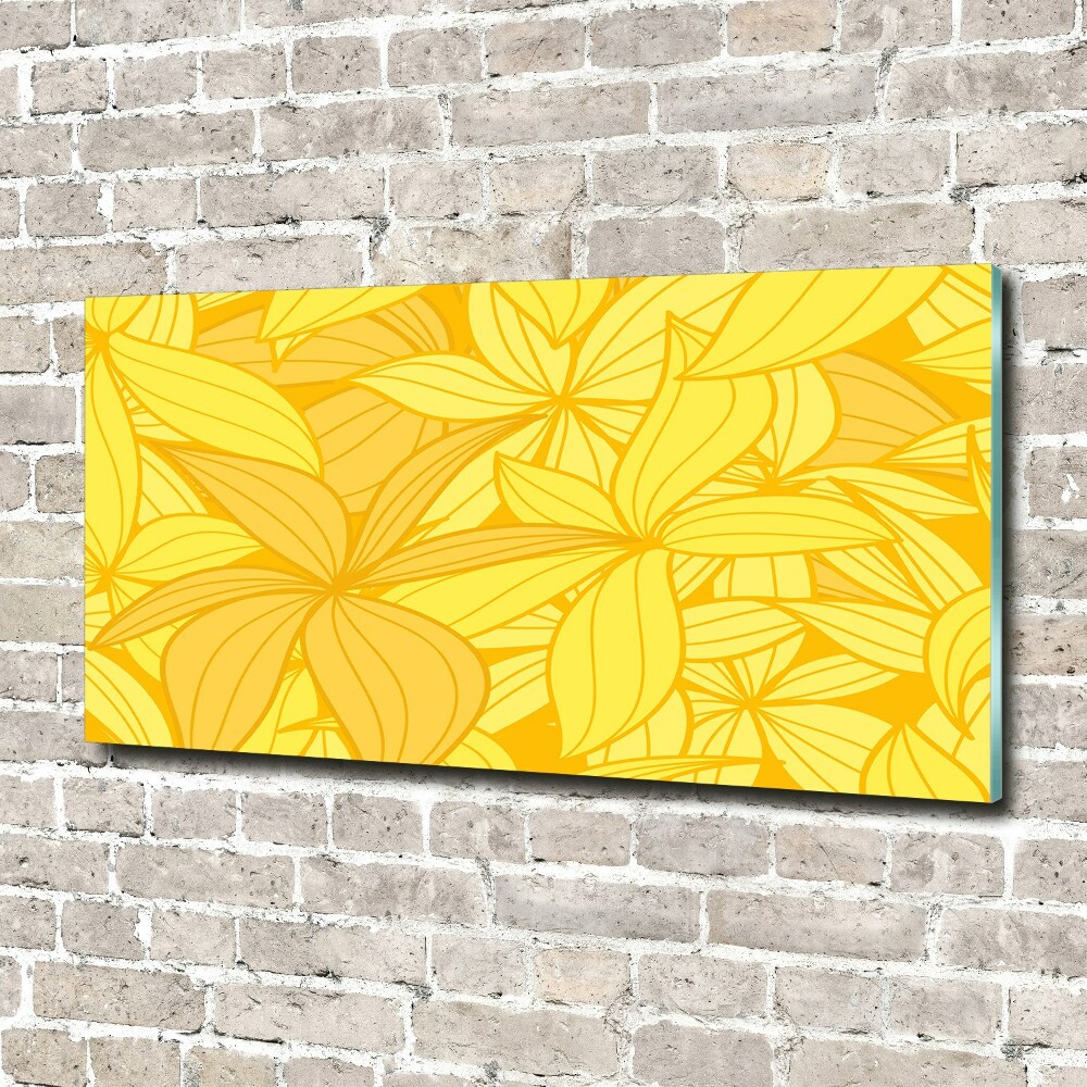 Acrylique tableau Fond de fleurs jaunes