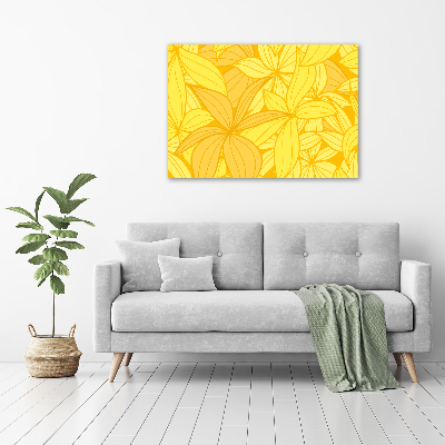 Acrylique tableau Fond de fleurs jaunes