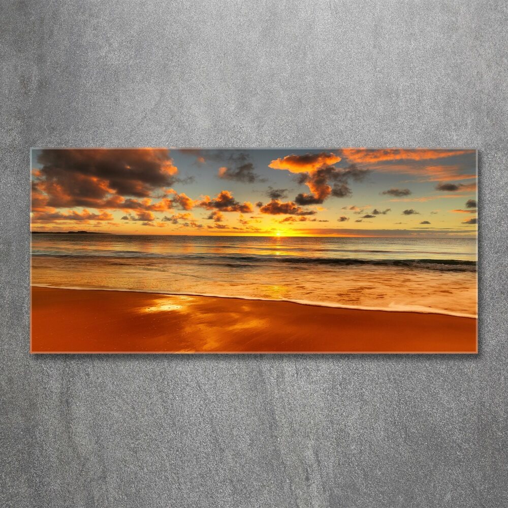 Tableau verre acrylique Plage du coucher de soleil